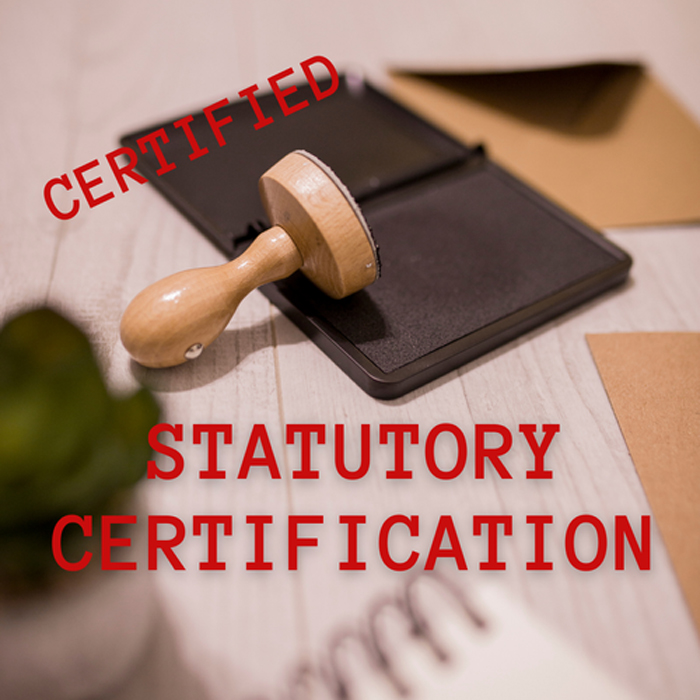 Statutory Certification